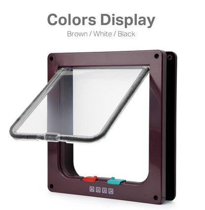 Smart Pet Door 4 Way Locking Security Lock ABS Plastic Dog Cat Flap Door