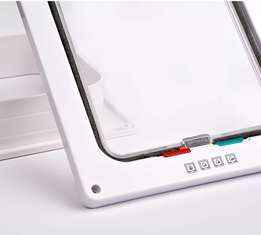 Smart Pet Door 4 Way Locking Security Lock ABS Plastic Dog Cat Flap Door