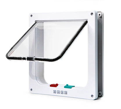 Smart Pet Door 4 Way Locking Security Lock ABS Plastic Dog Cat Flap Door