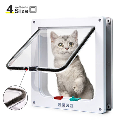 Smart Pet Door 4 Way Locking Security Lock ABS Plastic Dog Cat Flap Door