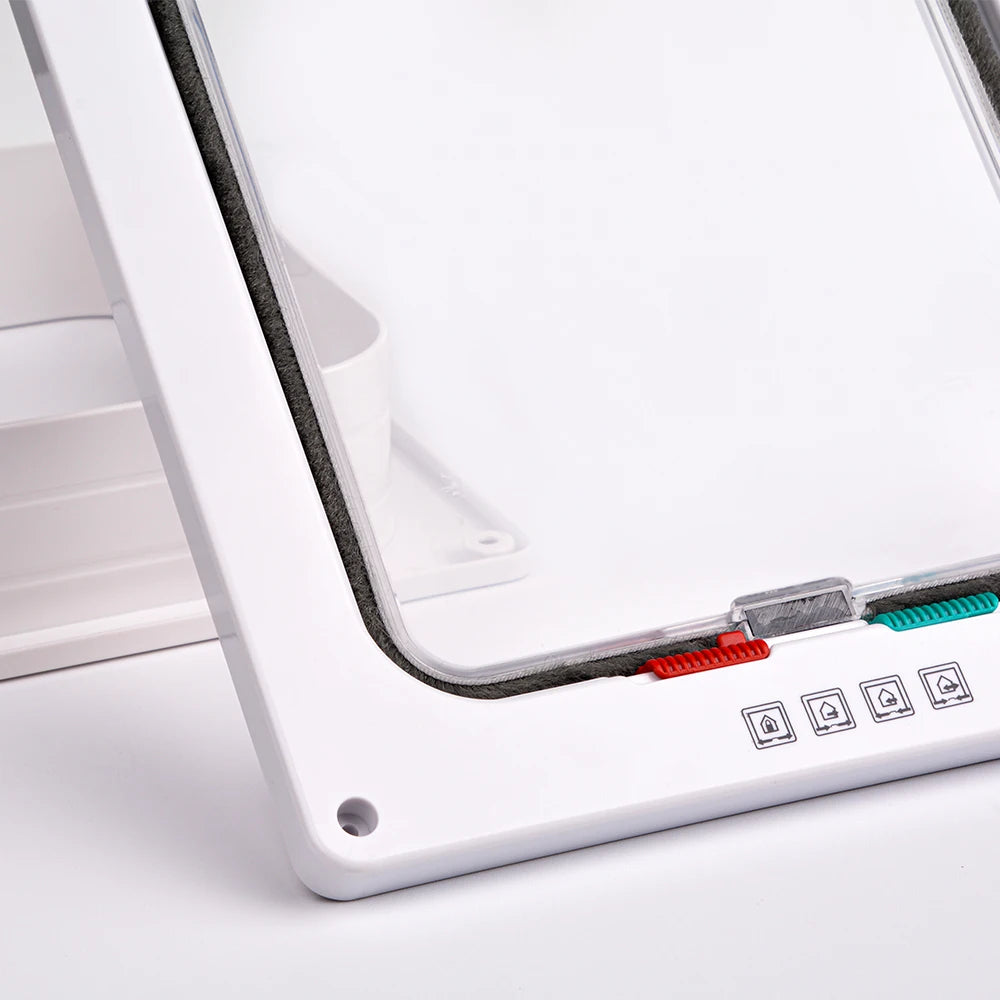 Smart Pet Door 4 Way Locking Security Lock ABS Plastic Dog Cat Flap Door