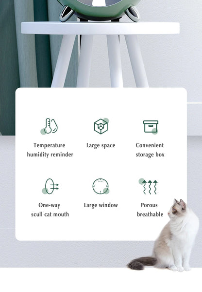 Intelligent Outdoor Portable comfortable Pet Cat Backpack Large Capacity Carrier with temperature and humidity reminder