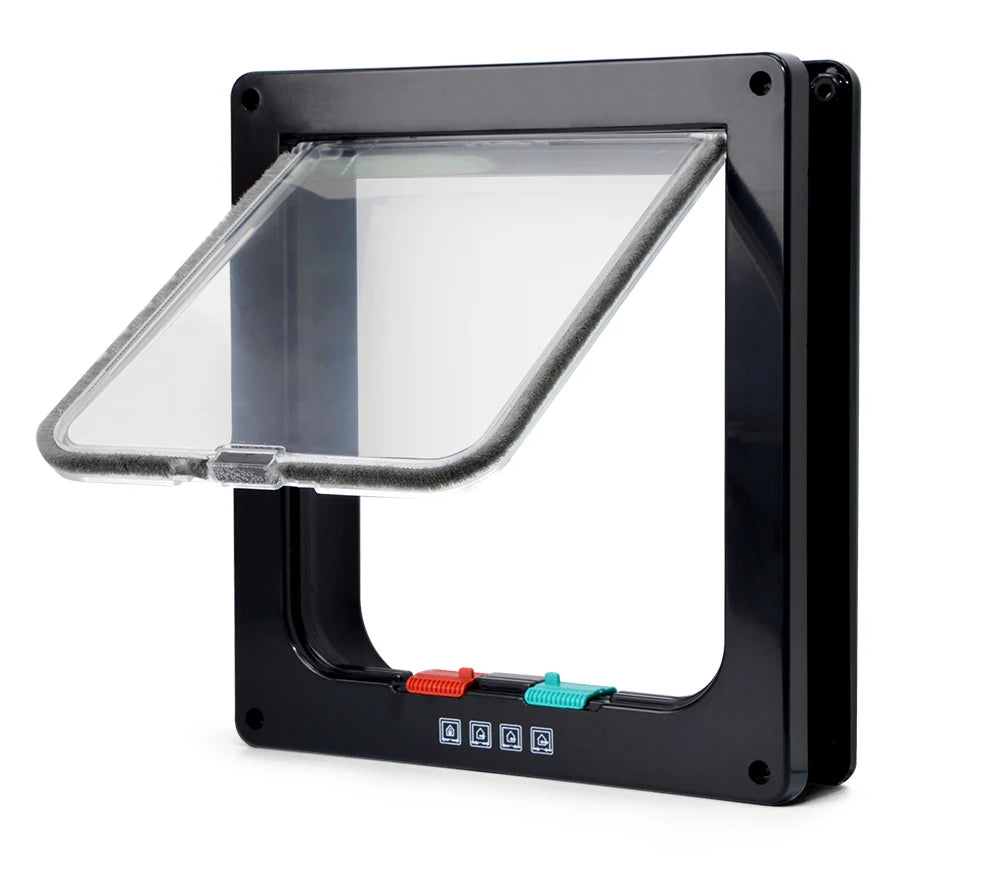 Smart Pet Door 4 Way Locking Security Lock ABS Plastic Dog Cat Flap Door