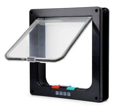 Smart Pet Door 4 Way Locking Security Lock ABS Plastic Dog Cat Flap Door