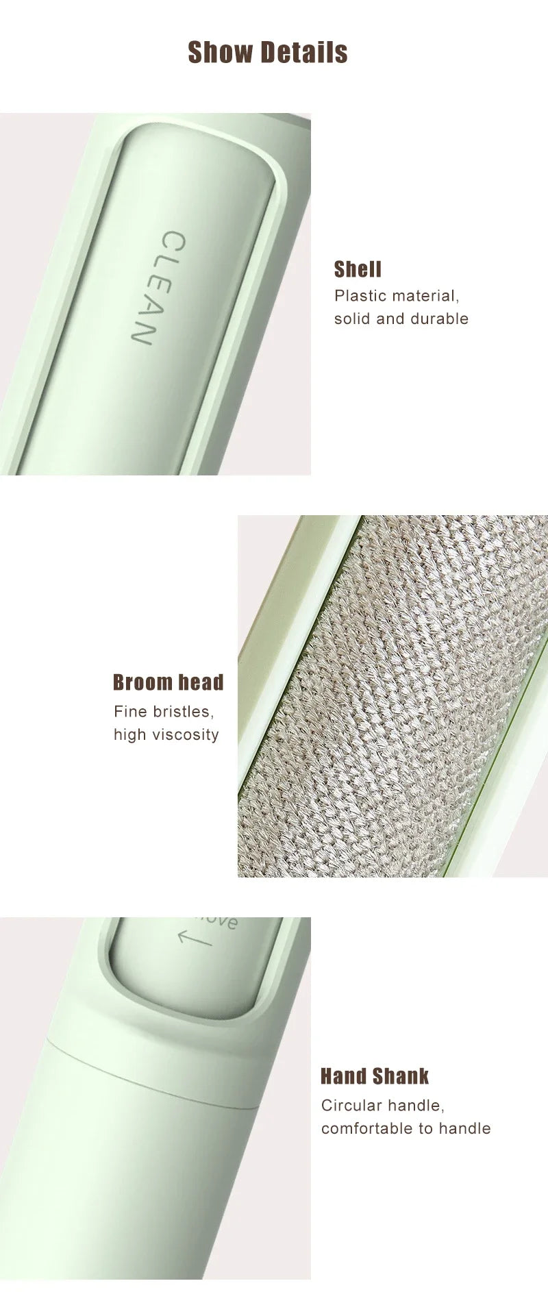 2-1 Reusable Pet Hair Remover Brush Lint Roller Self Cleaning Cat Dog Fur Hair Dust Removal Brush for Clothes Portable Effective