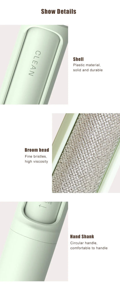 2-1 Reusable Pet Hair Remover Brush Lint Roller Self Cleaning Cat Dog Fur Hair Dust Removal Brush for Clothes Portable Effective