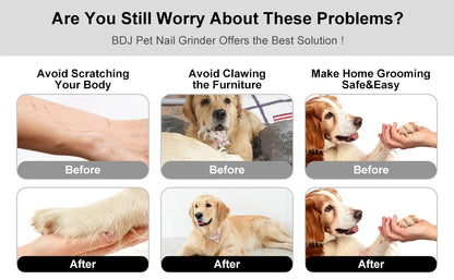 Dog Nail Grinder USB Rechargeable Electric Pet Paws Clipper & Trimmer Painless Paws Grooming Quiet 2-Speed Dog Nail File