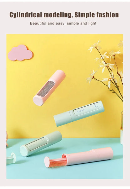 2-1 Reusable Pet Hair Remover Brush Lint Roller Self Cleaning Cat Dog Fur Hair Dust Removal Brush for Clothes Portable Effective