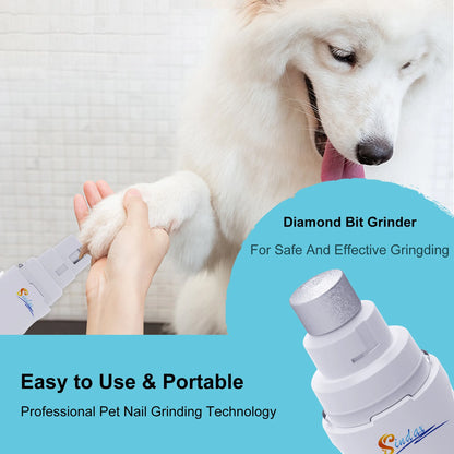 Dog Nail Grinder USB Rechargeable Electric Pet Paws Clipper & Trimmer Painless Paws Grooming Quiet 2-Speed Dog Nail File