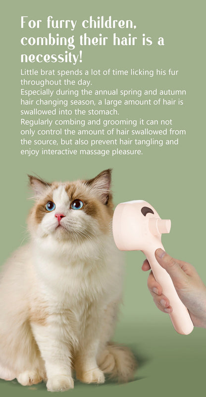 SafeSteam 3-in-1 Pet Brush – Gentle Hair Removal for Cats & Dogs