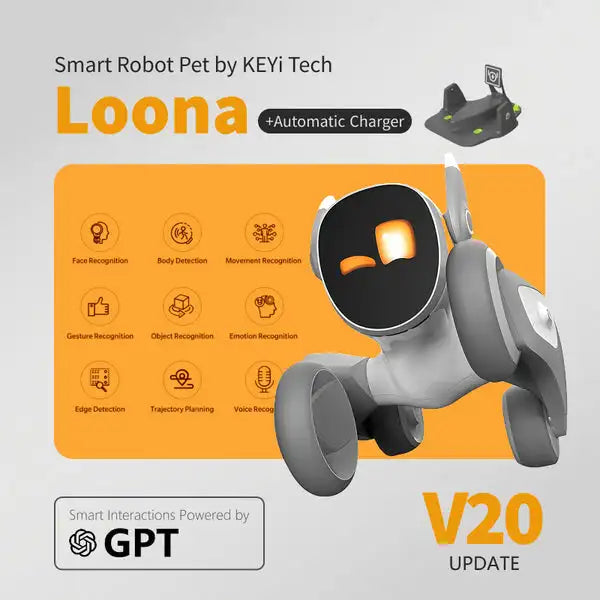 Loona Smart Pet Robot | AI Interactive,Gesture Control,Voice Commands,Home Monitoring,Multilingual Support,Children's Companion
