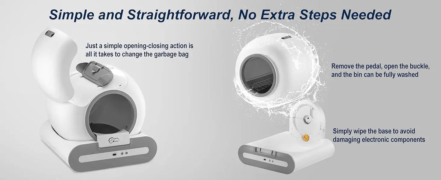 DOEL  Automatic Cat Litter Box Self Cleaning with App Control & Cat Litter Mat Smart Cat Toilet for Multiple Large Cats