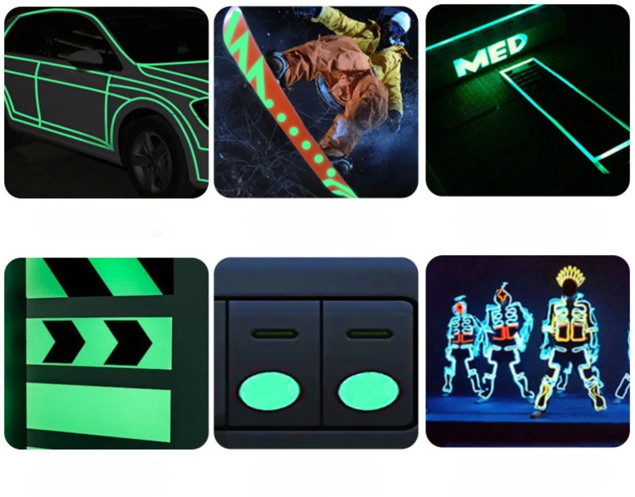 Cat luminous stickers adhesive tape night home indoor outdoor self  luminous fluorescent strips Stair warning tape DIY stage