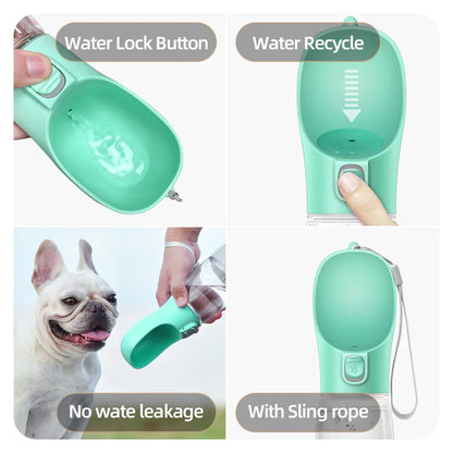 AquaWag™ Leakproof Pet Travel Bottle – Portable Water Dispenser & Drinking Bowl for Dogs & Cats