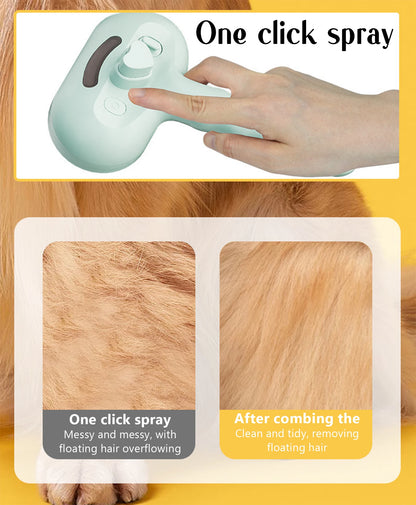 SafeSteam 3-in-1 Pet Brush – Gentle Hair Removal for Cats & Dogs