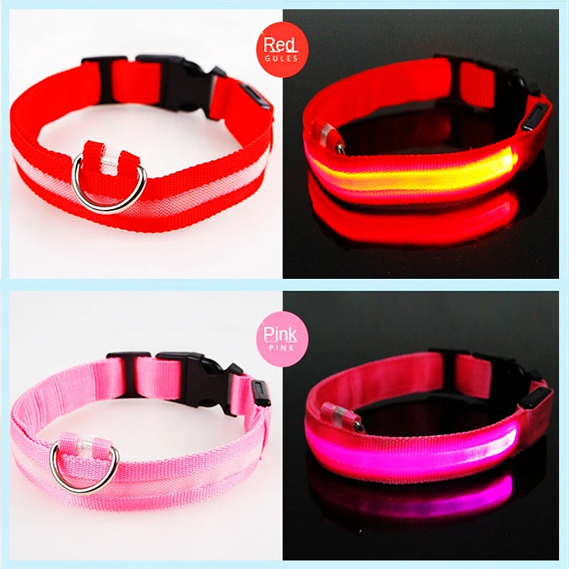 3-Mode LED Glow Safety Collar – USB Rechargeable & Weatherproof Loss Prevention