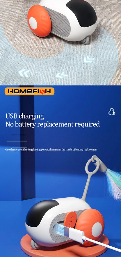 Smart Cat Car 2 Modes Automatic Moving Remote Controlled Car for Cats Dogs Interactive Playing Kitten Training Pet Supplies