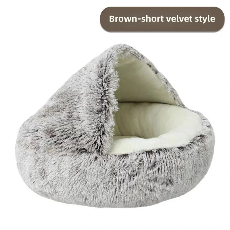 EverWarm Plush Nest – Breathable Semi-Enclosed Winter Bed