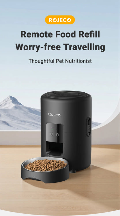 ROJECO™ 2L Smart WiFi Automatic Pet Feeder – App Control & 10-Day Freshness Dispenser