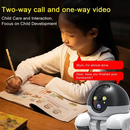 WIFI Dual Lens Robot Camera Dual Screen Monitoring 1080P HD PTZ IP Security Surveillance Camera Auto Tracking Baby Pets Monitor