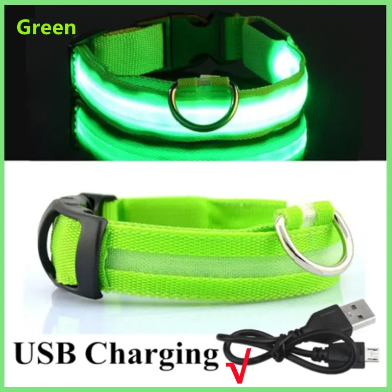 3-Mode LED Glow Safety Collar – USB Rechargeable & Weatherproof Loss Prevention