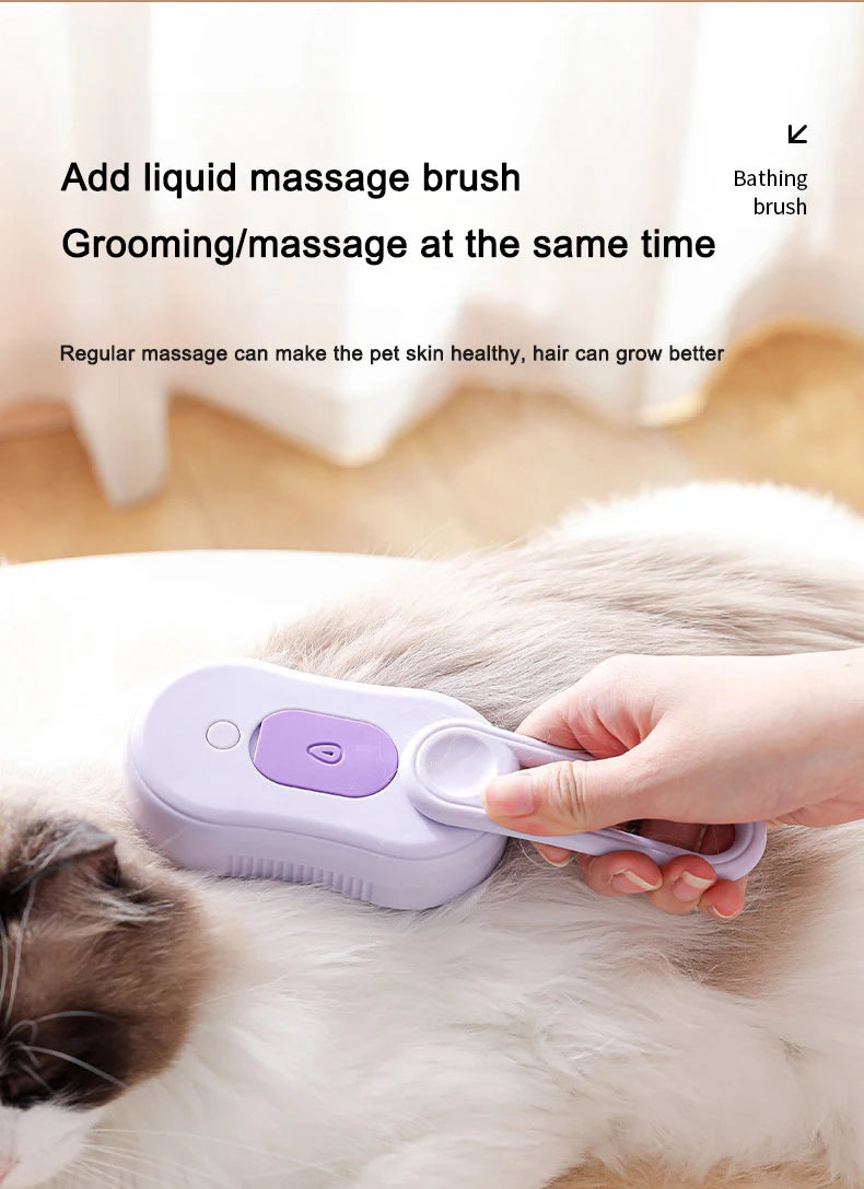 Pet Grooming Brush – Clean, Massage & Deshed