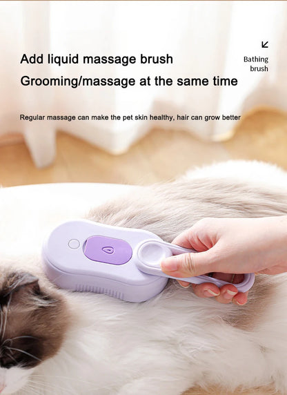 Pet Grooming Brush – Clean, Massage & Deshed