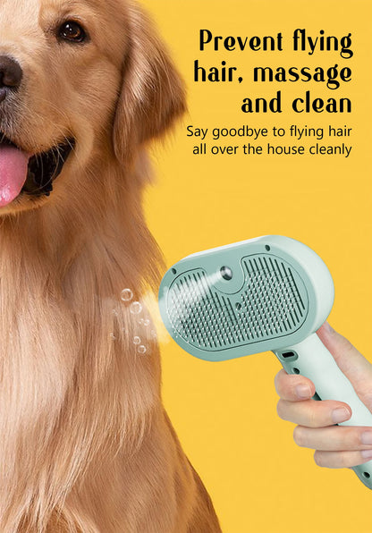 SafeSteam 3-in-1 Pet Brush – Gentle Hair Removal for Cats & Dogs