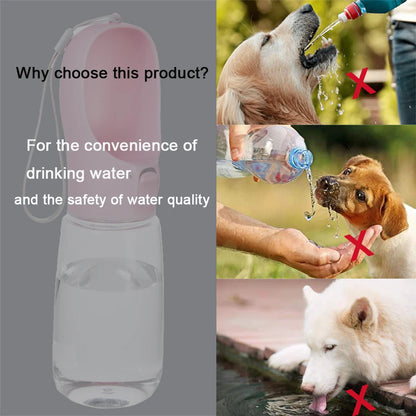AquaWag™ Leakproof Pet Travel Bottle – Portable Water Dispenser & Drinking Bowl for Dogs & Cats