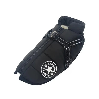Large Pet Dog Jacket With Harness Winter Warm Dog Clothes For Labrador Waterproof Big Dog Coat