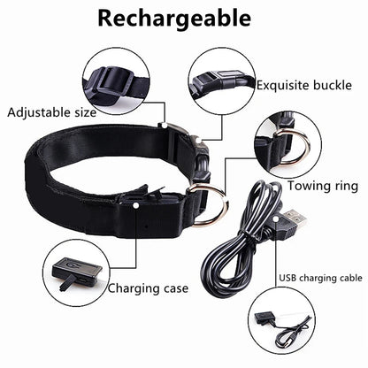 3-Mode LED Glow Safety Collar – USB Rechargeable & Weatherproof Loss Prevention