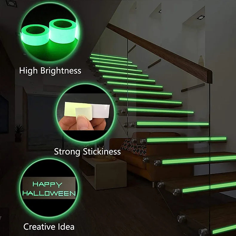 Cat luminous stickers adhesive tape night home indoor outdoor self  luminous fluorescent strips Stair warning tape DIY stage