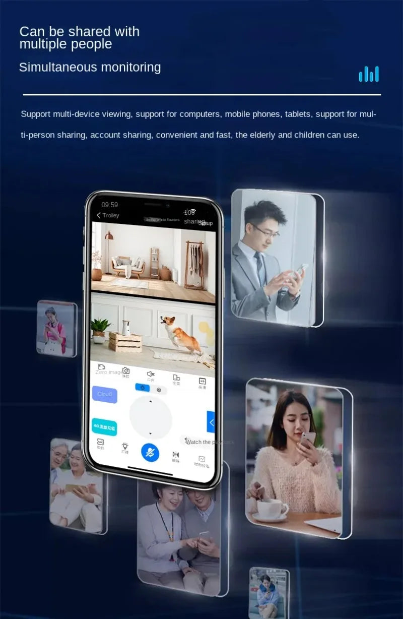 WIFI Dual Lens Robot Camera Dual Screen Monitoring 1080P HD PTZ IP Security Surveillance Camera Auto Tracking Baby Pets Monitor