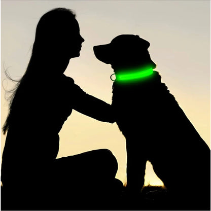3-Mode LED Glow Safety Collar – USB Rechargeable & Weatherproof Loss Prevention