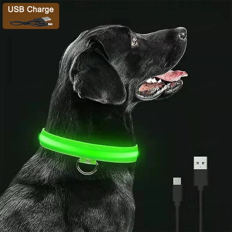 3-Mode LED Glow Safety Collar – USB Rechargeable & Weatherproof Loss Prevention