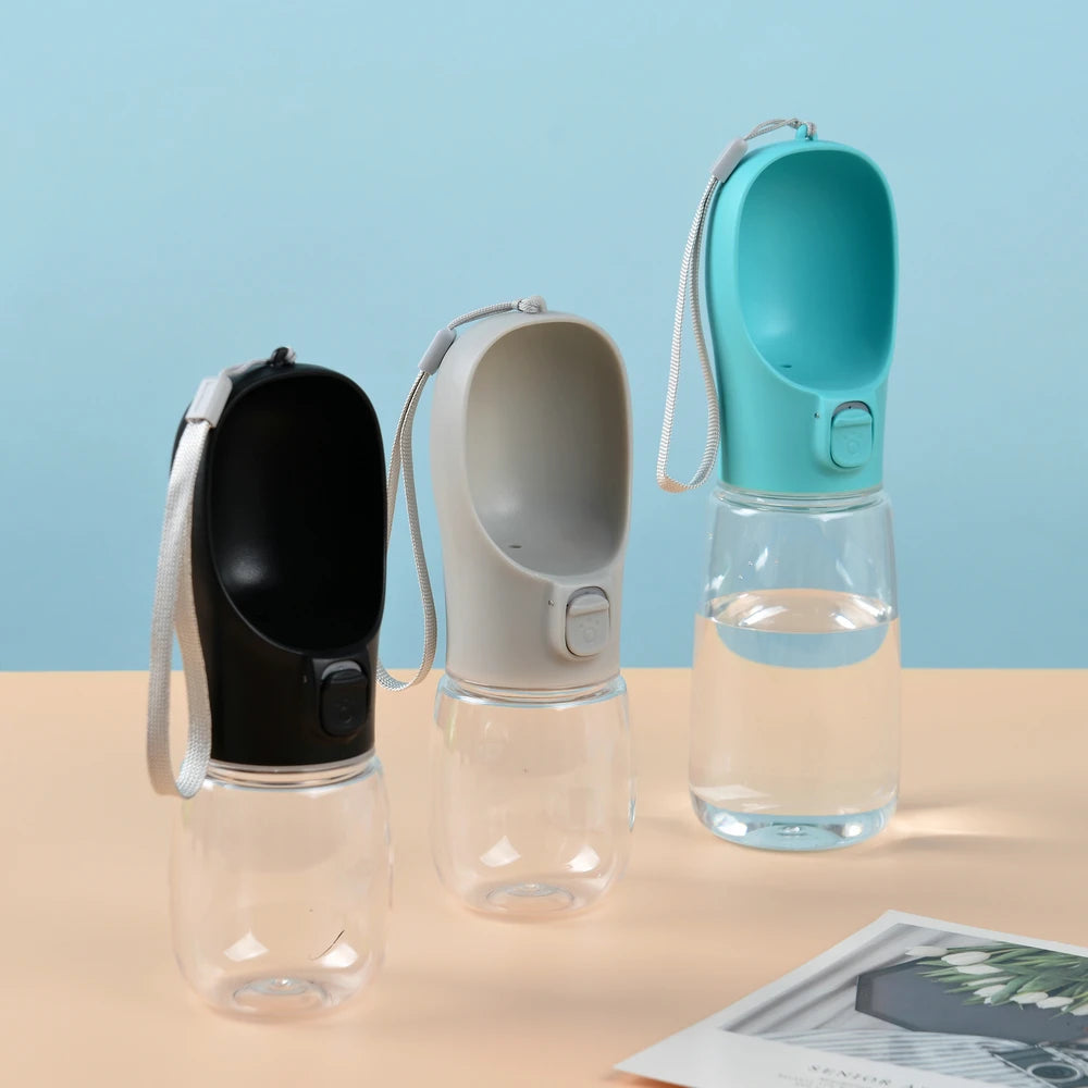 AquaWag™ Leakproof Pet Travel Bottle – Portable Water Dispenser & Drinking Bowl for Dogs & Cats