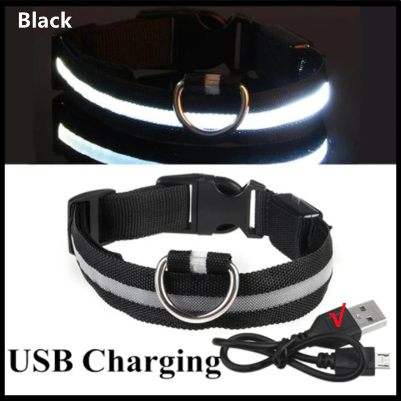 3-Mode LED Glow Safety Collar – USB Rechargeable & Weatherproof Loss Prevention