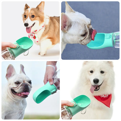AquaWag™ Leakproof Pet Travel Bottle – Portable Water Dispenser & Drinking Bowl for Dogs & Cats