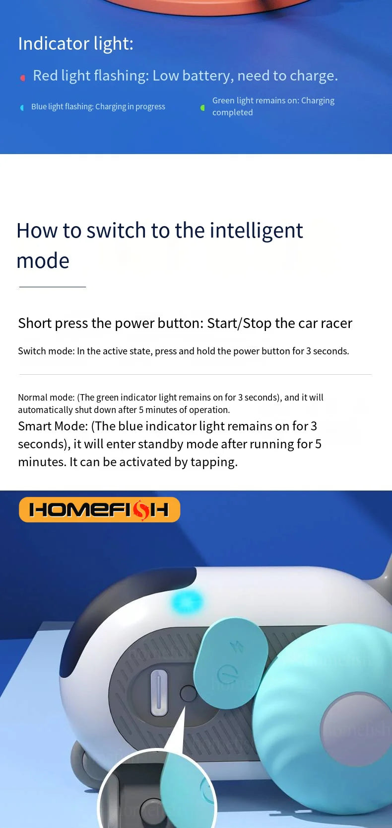 Smart Cat Car 2 Modes Automatic Moving Remote Controlled Car for Cats Dogs Interactive Playing Kitten Training Pet Supplies