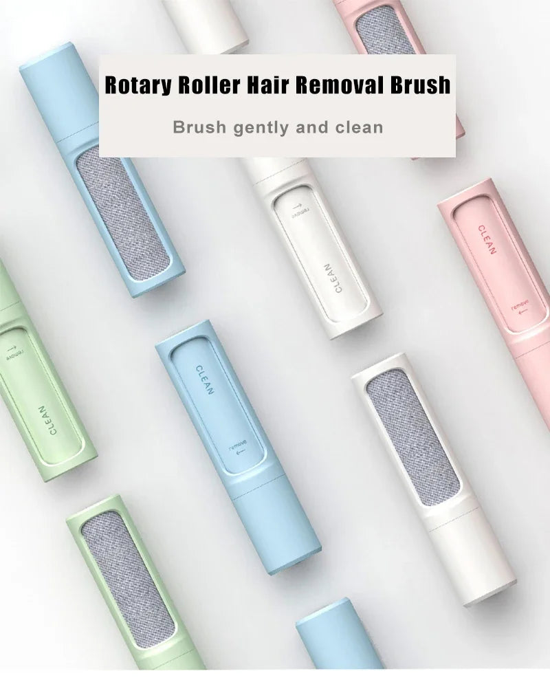 2-1 Reusable Pet Hair Remover Brush Lint Roller Self Cleaning Cat Dog Fur Hair Dust Removal Brush for Clothes Portable Effective