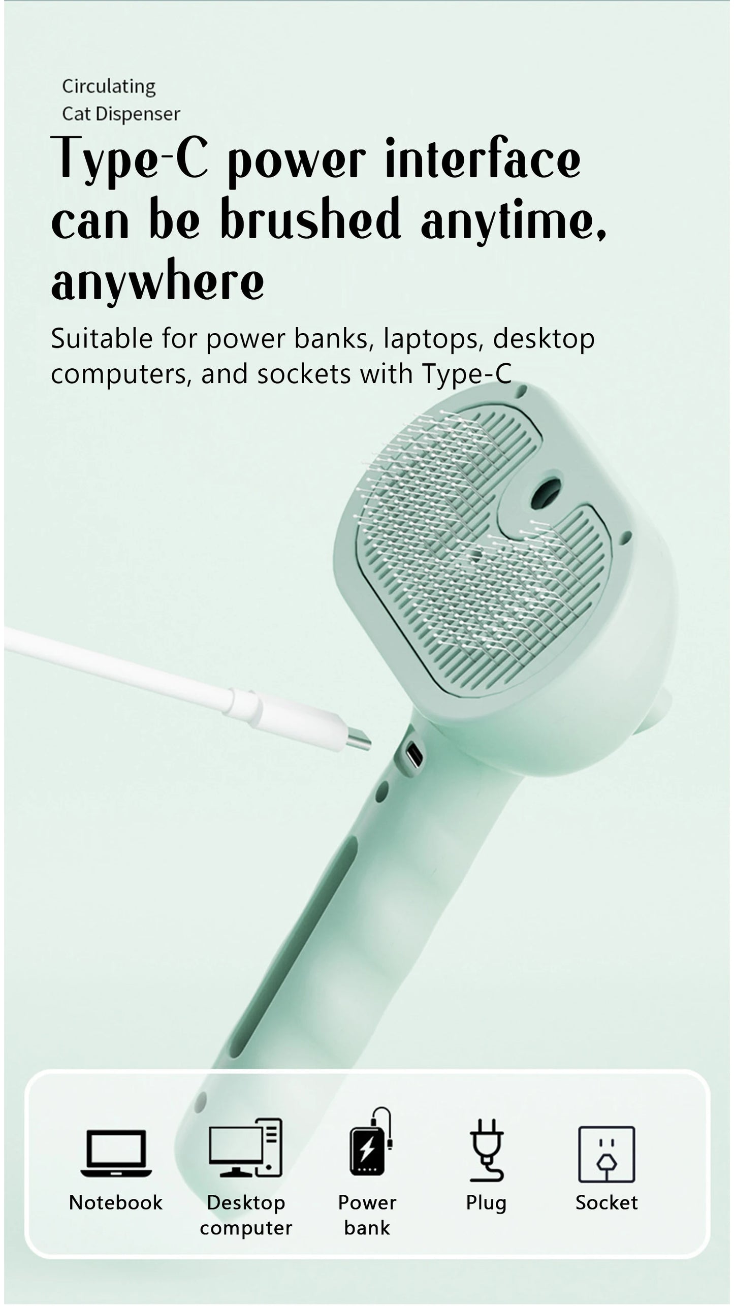 SafeSteam 3-in-1 Pet Brush – Gentle Hair Removal for Cats & Dogs