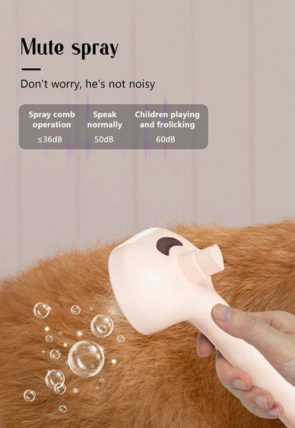 SafeSteam 3-in-1 Pet Brush – Gentle Hair Removal for Cats & Dogs
