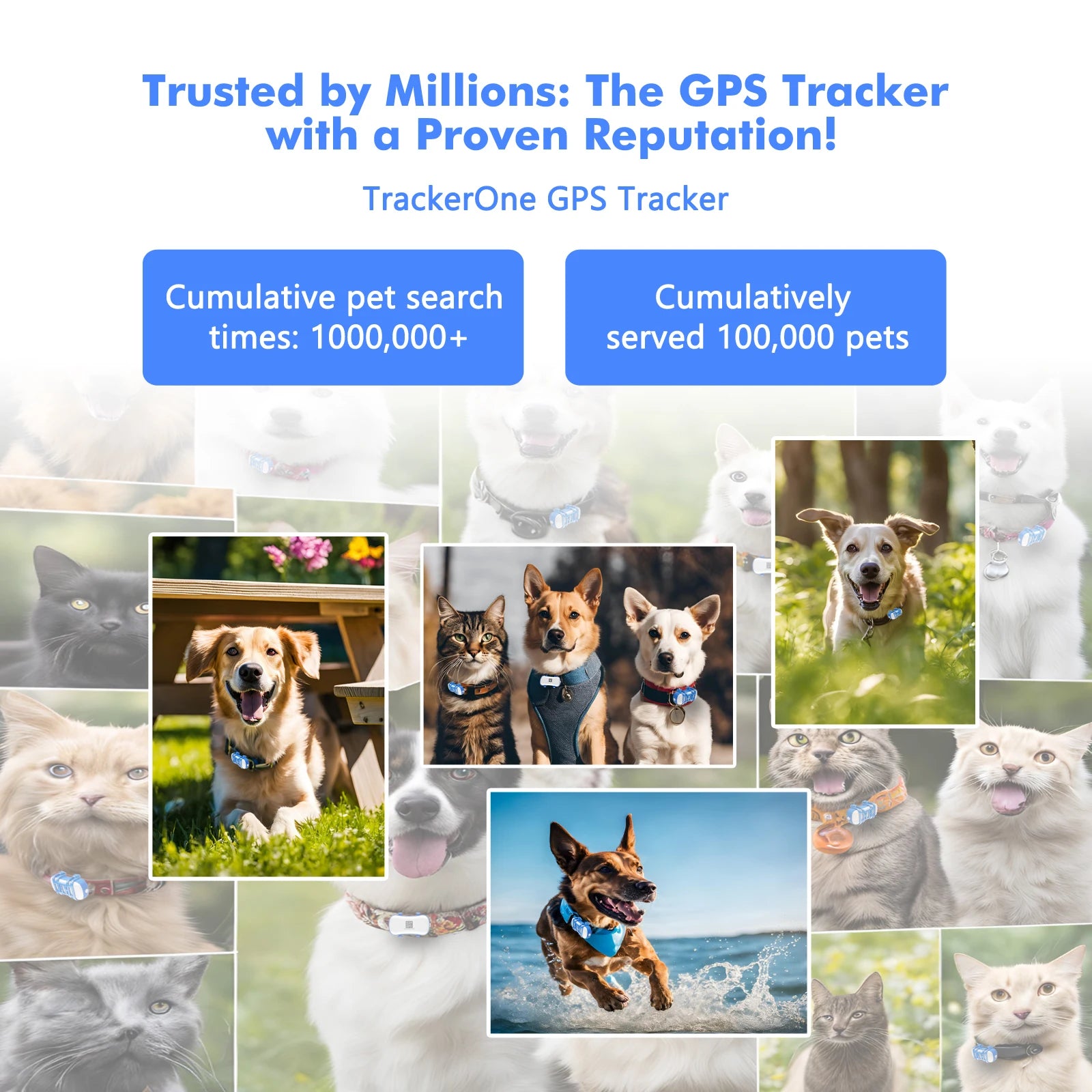 ‌4G Dog Cat GPS Tracker for Pets - Waterproof Smart Locator with App, Live Tracking & Light/Sound